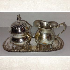 International Silver Company Sugar and Creamer Set With Tray